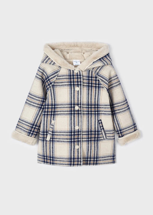 Girl double layer check coat
