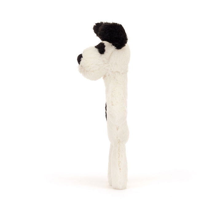 Black & Cream Puppy Ring Rattle