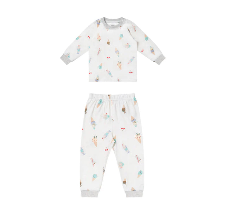 Avocado Bamboo Long Sleeve Two-Piece PJ Set-Ice Cream Summer