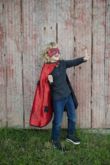 Great Pretenders Reversible Spider Bat Cape and Mask 4-6Y