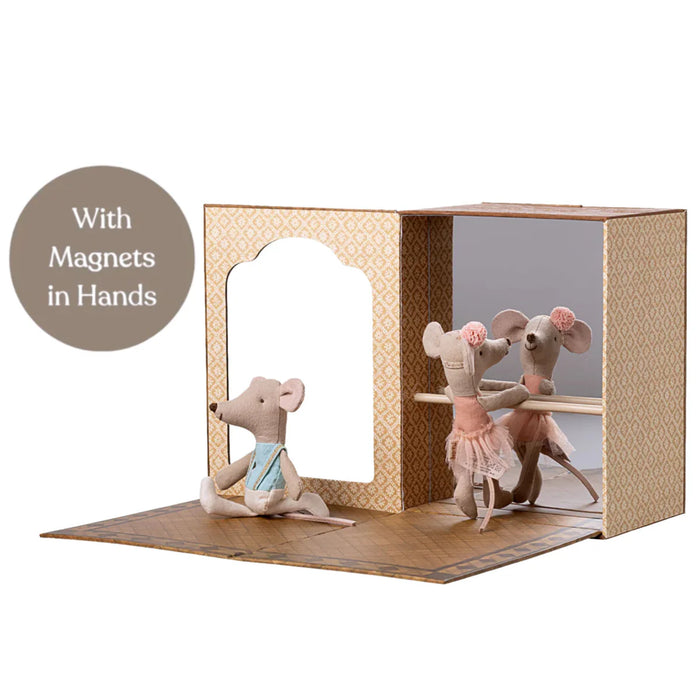 Ballet mice in dance studio, Little sister and brother