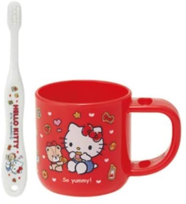 Toothbrush Set with Stand, Cup for 3-5 Year Old Children Hello Kitty