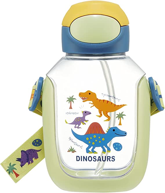 Water Bottle with Straw 530 ml Dinosaur