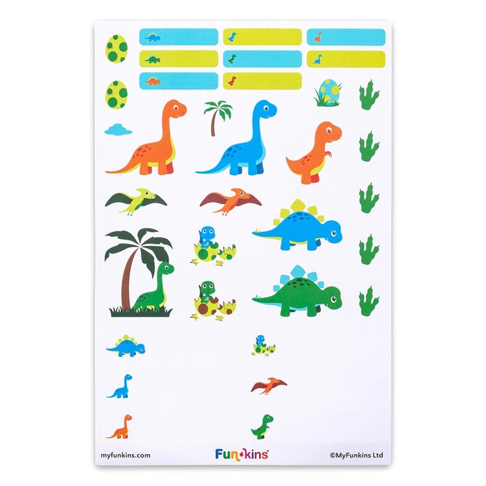 Waterproof Vinyl Peel & Stick Labels for Kids - Green Dinos