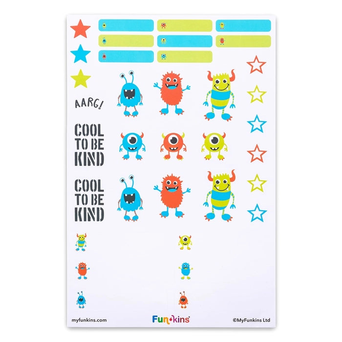 Waterproof Vinyl Peel & Stick Labels for Kids - Monsters