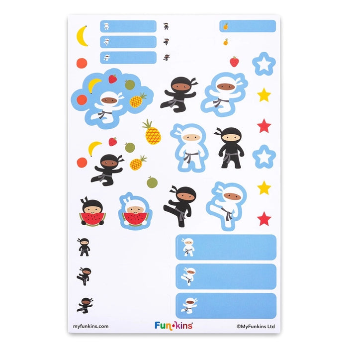 Waterproof Vinyl Peel & Stick Labels for Kids - Ninjas