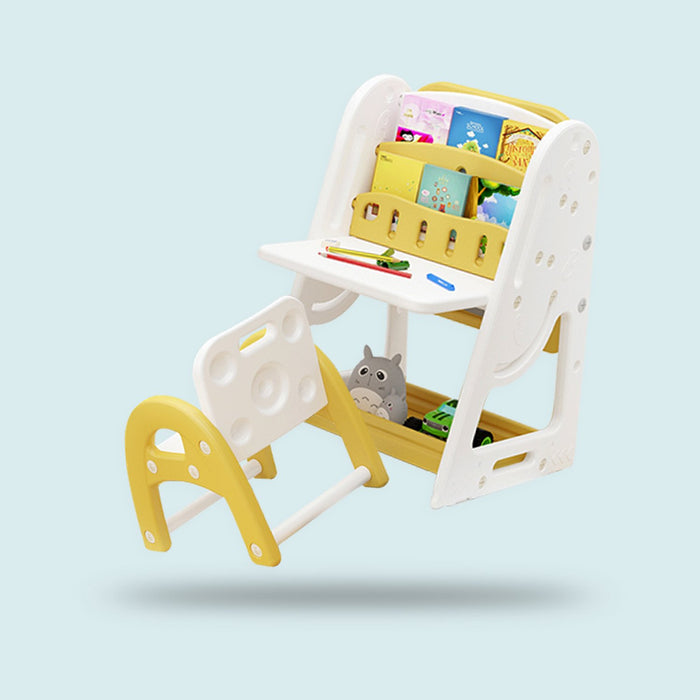 Nemibaby Multifuctional Easel/Bookshelf With Stool (Yellow)