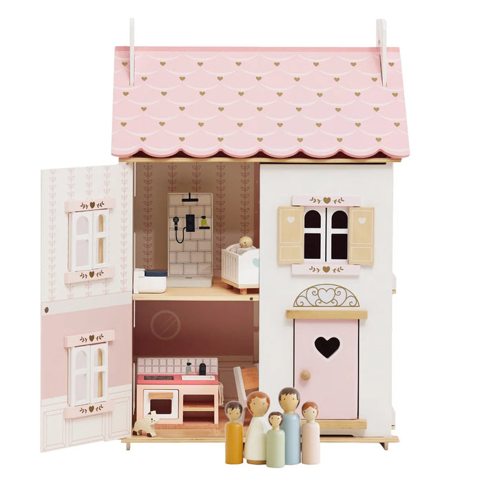 Roseheart Wooden Dolls House Furniture & Family