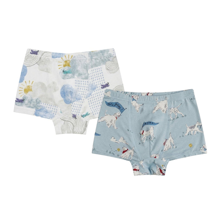 Puppy Park/Fluffy Puffs Bamboo Boys Boxer Briefs Underwear 2 Pack