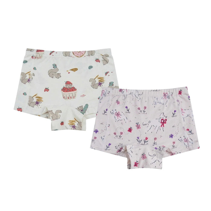 Doggie Meadow/Very Squirrelly Bamboo Girls Boy Short Underwear (2 Pack)