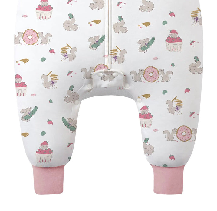 Very Squirrelly Organic Cotton Long Sleeve Footed Sleep Bag 1.0 TOG