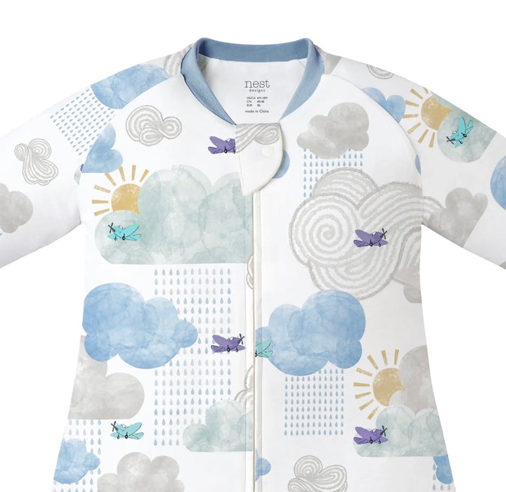 Fluffy Puffs Organic Cotton Long Sleeve Footed Sleep Bag 1.0 TOG