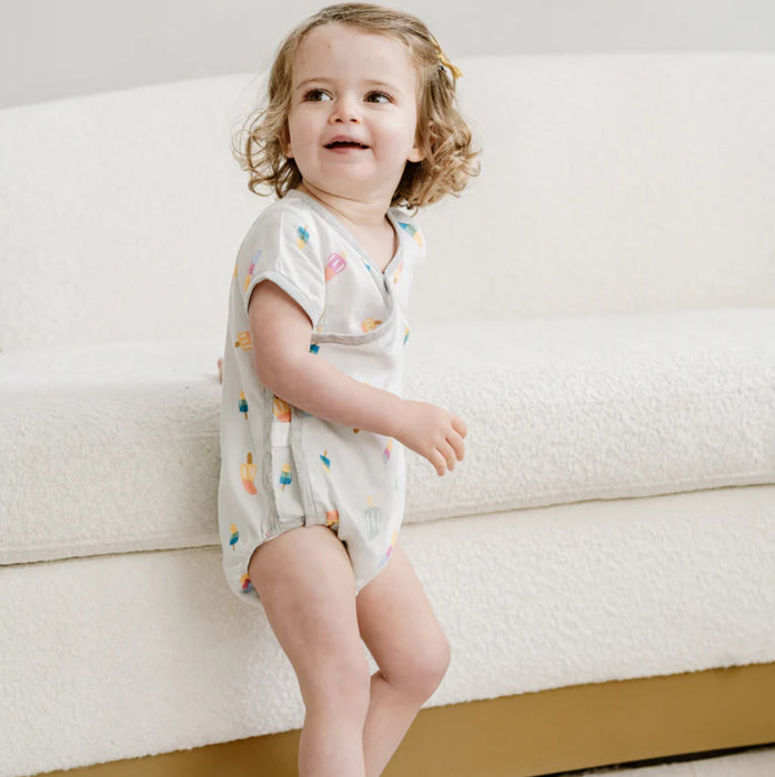 Bamboo Short Sleeve Kimono Onesie-Summer Pops