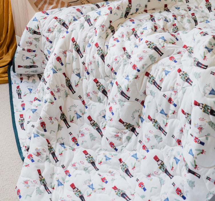 Bamboo Jersey Medium Cozy Quilted Blanket Nutcracker