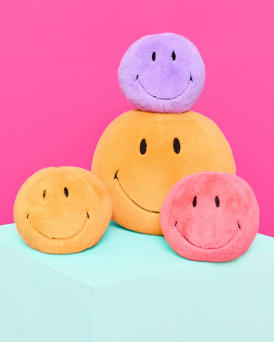 Plush Smiley ECO Fuzzy Bright Purple 5"
