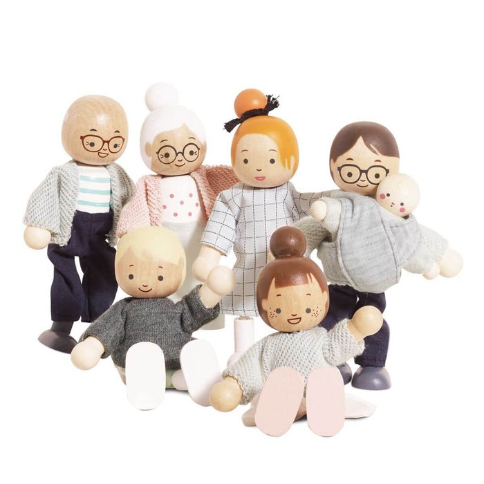 Wooden Dolls House Family