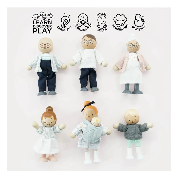 Wooden Dolls House Family