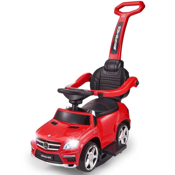 Red Mercedes-Benz AMG GL63 4-in-1 Kids Ride-On Car with Push Bar, LED Lights, and MP3 Player, Licensed