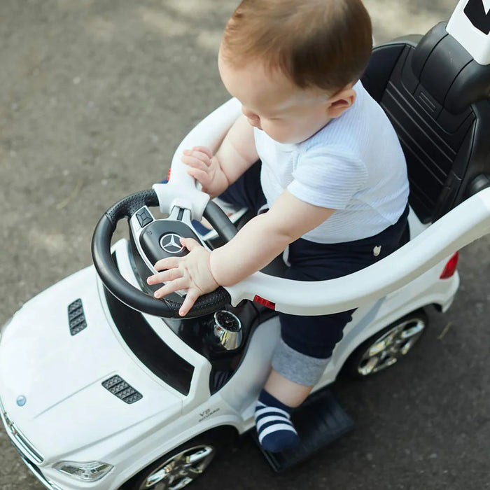 Red Mercedes-Benz AMG GL63 4-in-1 Kids Ride-On Car with Push Bar, LED Lights, and MP3 Player, Licensed