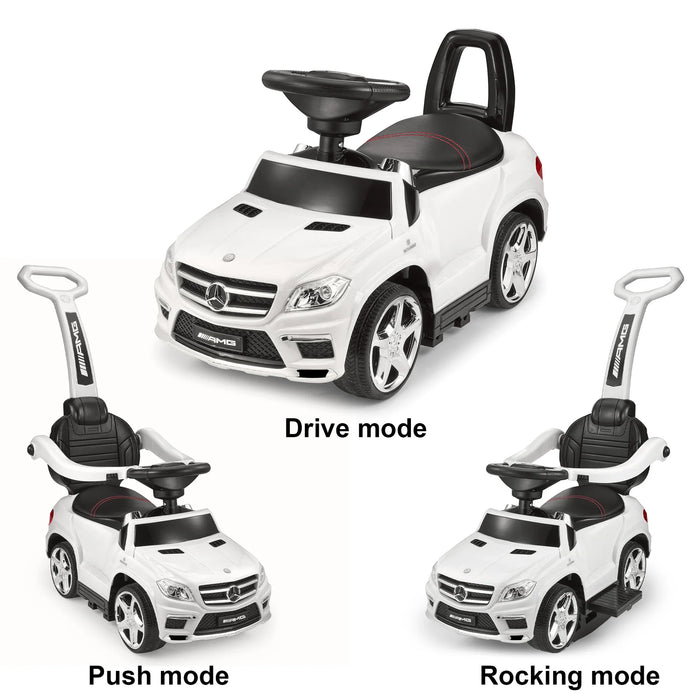 Red Mercedes-Benz AMG GL63 4-in-1 Kids Ride-On Car with Push Bar, LED Lights, and MP3 Player, Licensed