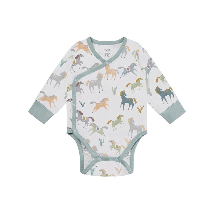 Long Sleeve Kimono Onesie Pony Express 3-6M