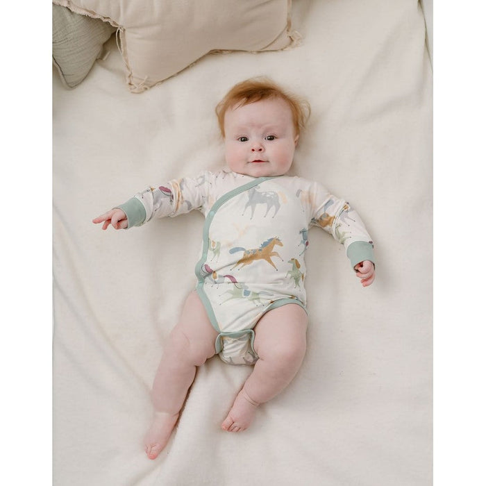 Long Sleeve Kimono Onesie Pony Express 3-6M