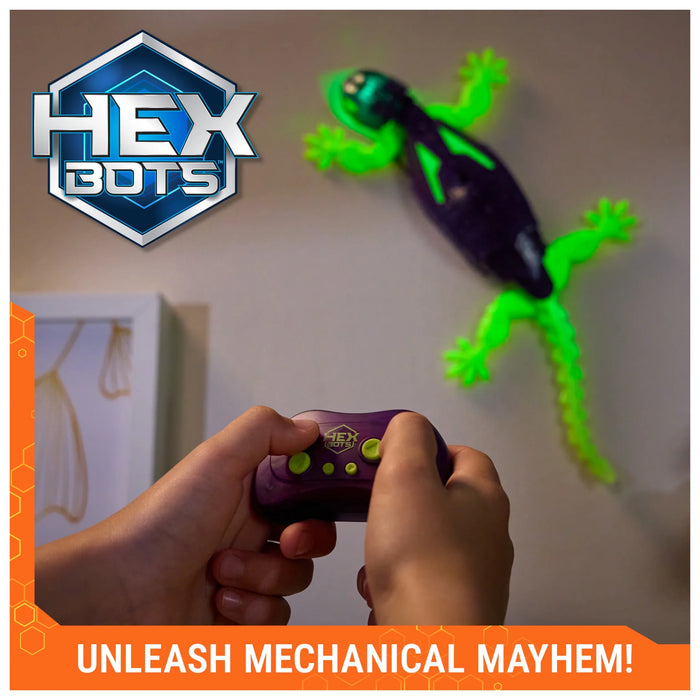 HEX BOTS Glow-in-The-Dark Gecko with Official Wall Climber