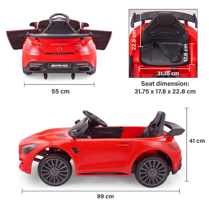 Mercedes-Benz AMG GTR 12V Ride on Car with Remote Control, Licensed White