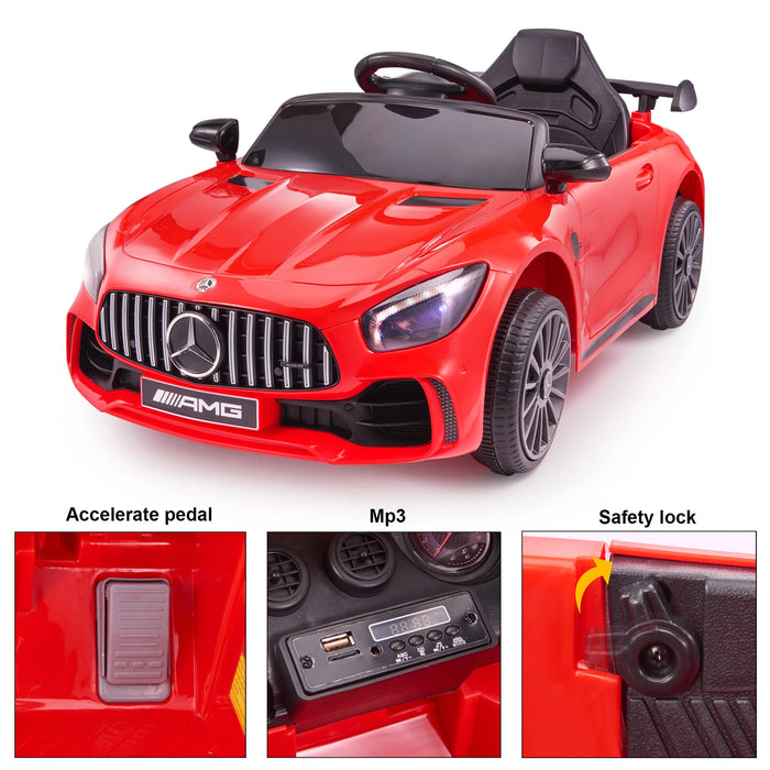 Mercedes-Benz AMG GTR 12V Ride on Car with Remote Control, Licensed Red