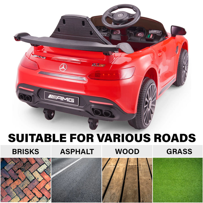 Mercedes-Benz AMG GTR 12V Ride on Car with Remote Control, Licensed White