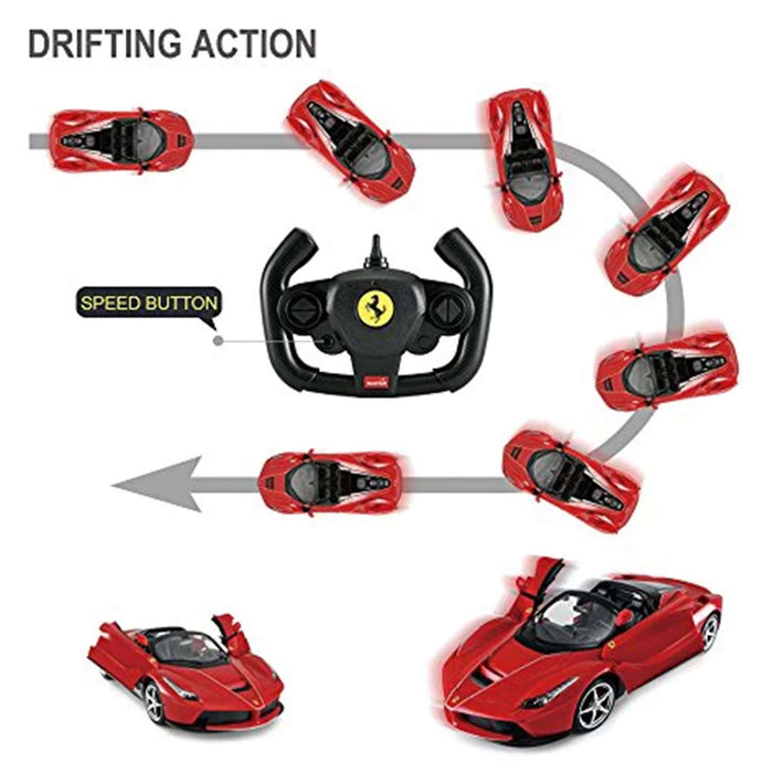 Ferrari LaFerrari Aperta RC Car 1/14 Scale Licensed Remote Control Toy Car with Drift Function, Open Doors and Working Lights by Rastar
