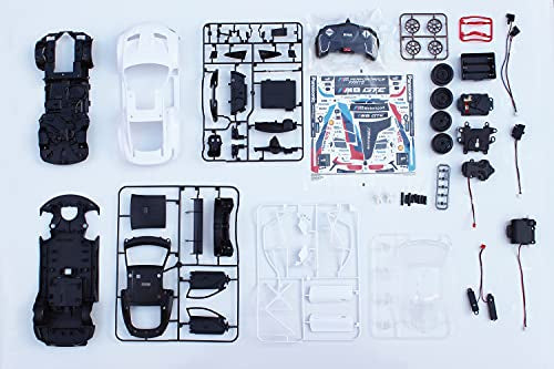 BMW M8 GTE 1/18 Scale DIY Building RC Car Kit Licensed with Remote Control and Customization Stickers by Rastar, 74pcs