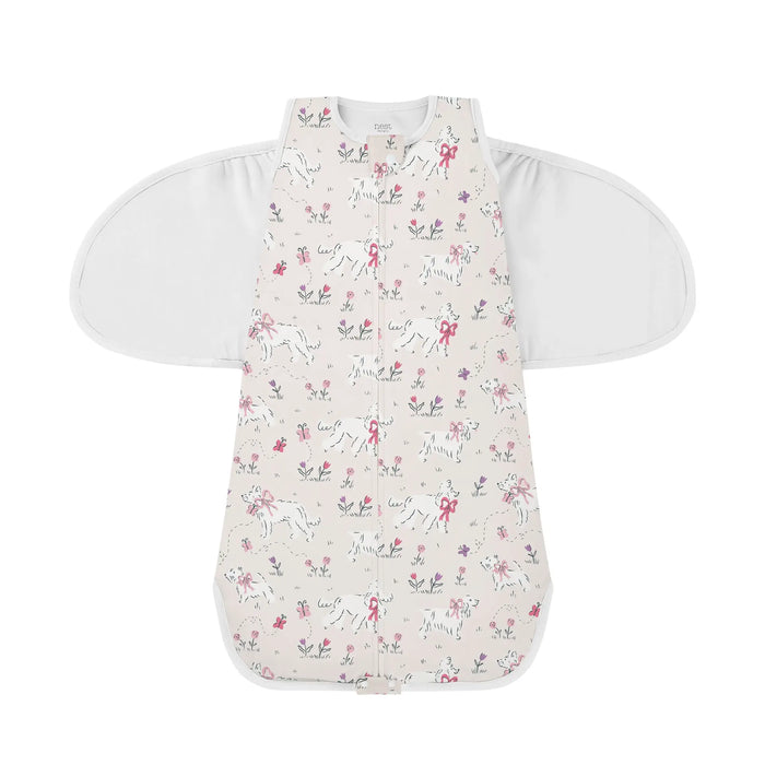 Doggie Meadow Organic Cotton Swaddle Sleep Bag 1.0 TOG 0-6M