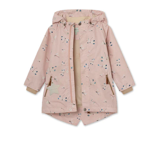 VIKAYA FLEECE LINED PRINTED SPRING JACKET. GRS-PRINT Rose Dragonfly