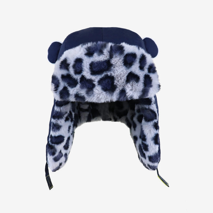 Arctic Cub: Navy with Leopard Fur