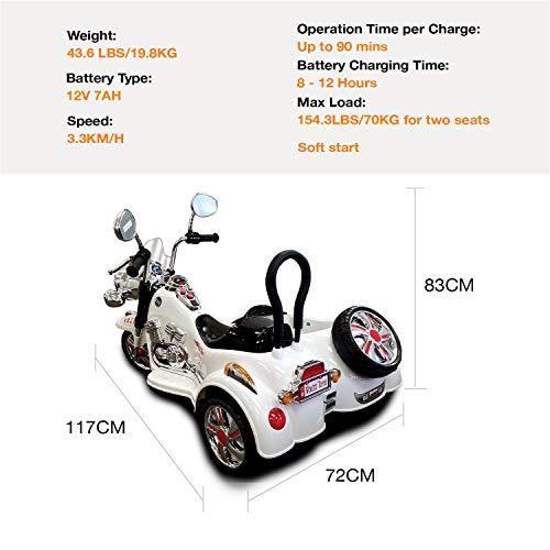 Motorcycle 12V Electric 2 Seater Ride On Bike - Voltz Toys (Black)