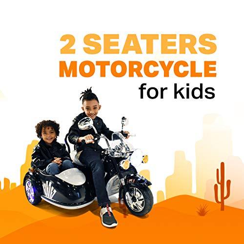 Motorcycle 12V Electric 2 Seater Ride On Bike - Voltz Toys (Black)