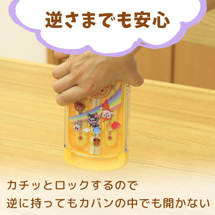 Anpanman Slide-Open 3 Piece Set (Chopsticks, Spoon & Fork) Yellow