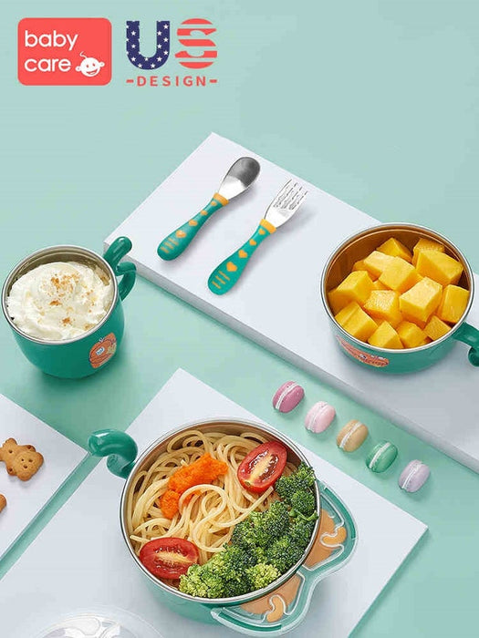 Stainless Steel Feeding Set 5Pcs Red