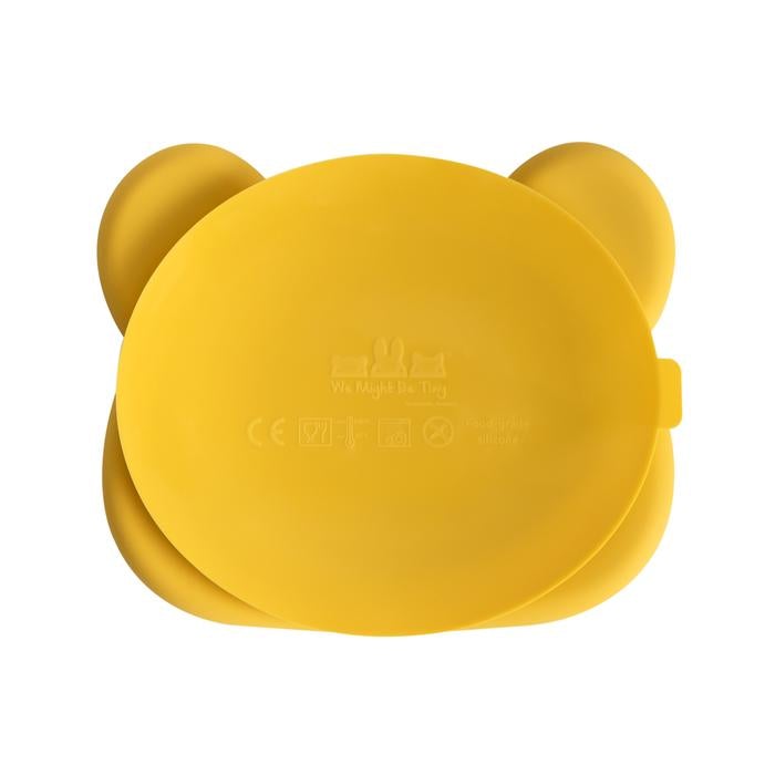 Bear Stickie Plate - Yellow
