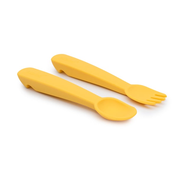 Feedie Fork and Spoon Set- Yellow