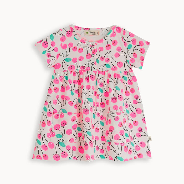 MIRA - Pink Cherries Summer Dress