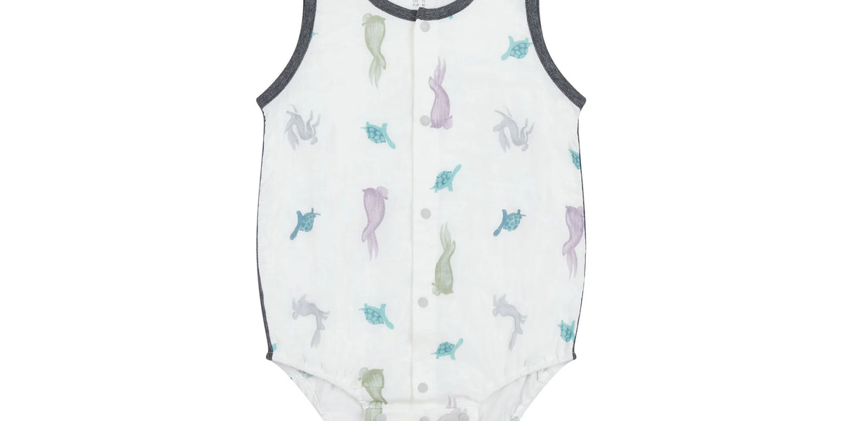Bamboo Pima Sleeveless Button Down Onesie - The Tortoise & The Hare ...