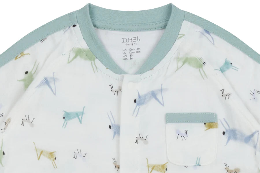 Bamboo Pima 3/4 Sleeve Romper - The Ant & The Grasshopper