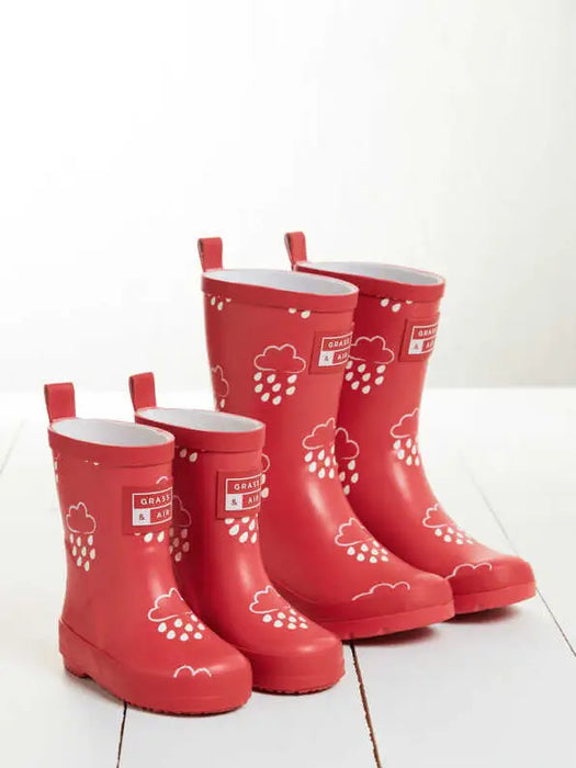 Older Kids Dark Coral Colour-Changing Wellies