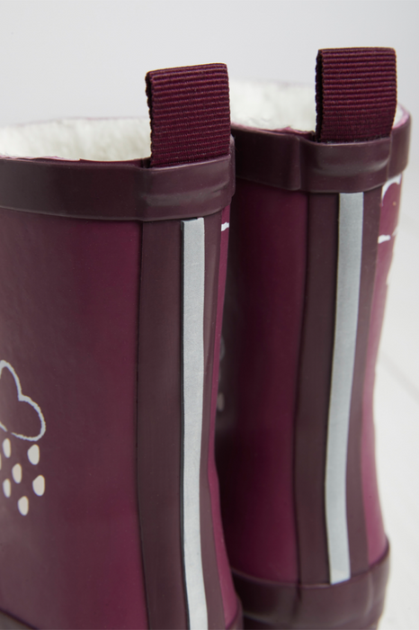 Mulberry Colour-Changing Kids Wellies with Teddy Fleece Lining