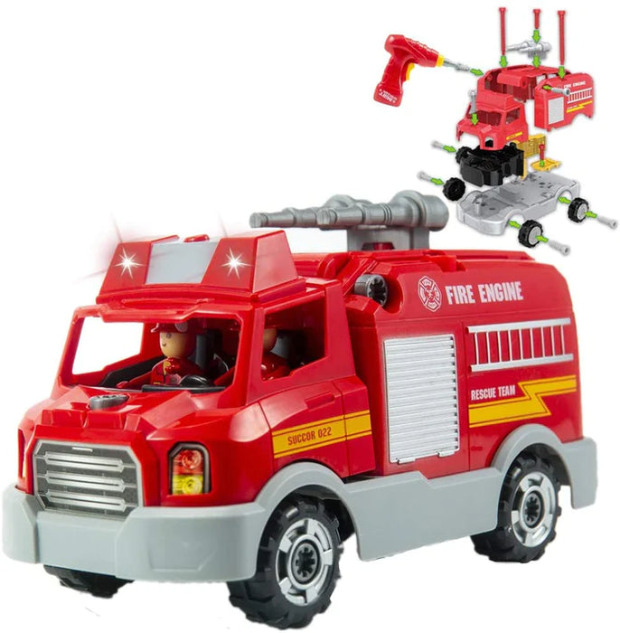 STEM Toys - Take Apart Fire Car Assemble Toy for Kids