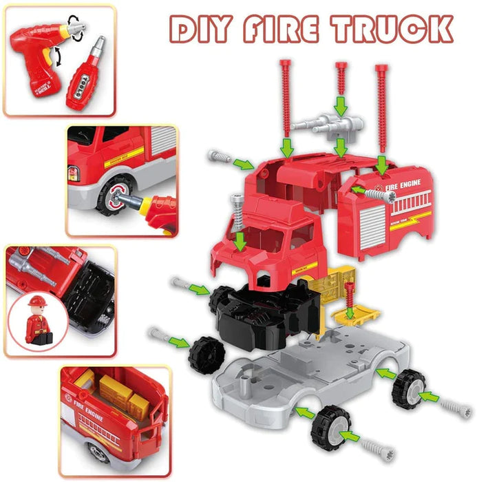 STEM Toys - Take Apart Fire Car Assemble Toy for Kids