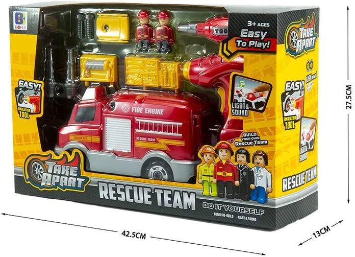 STEM Toys - Take Apart Fire Car Assemble Toy for Kids
